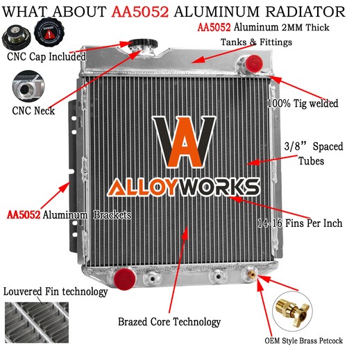 2row aluminum radiator for - aluminum,