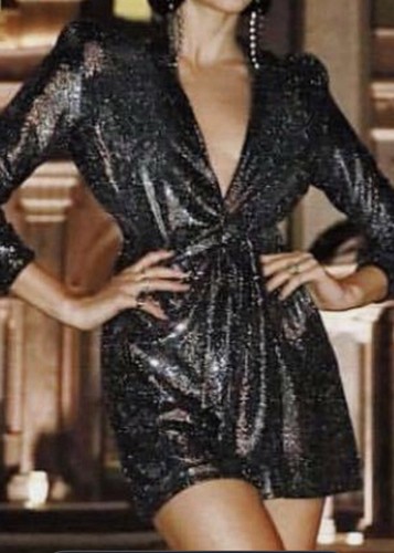 Zara black sequin wrap - sequin, dress