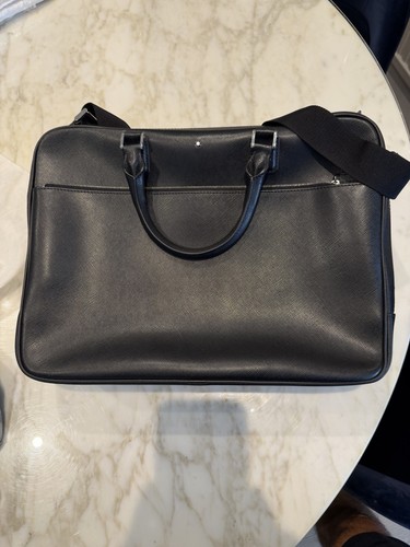 Montblanc black leather zip - montblanc,