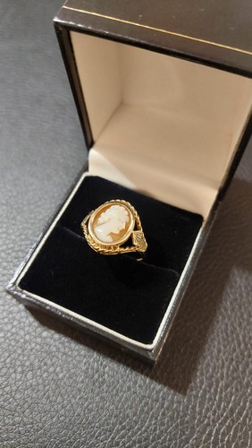 9ct yellow gold cameo - yellow, ring