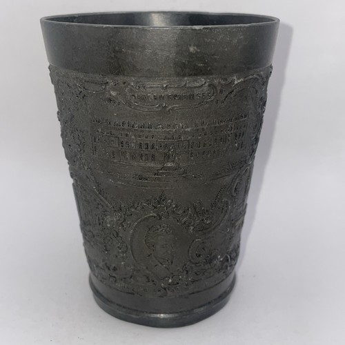 Vintage german pewter beaker - german,