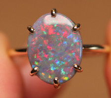 Dark Opal Prong Set Ring -