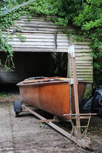 Classic wooden sailing dinghy - sailing,
