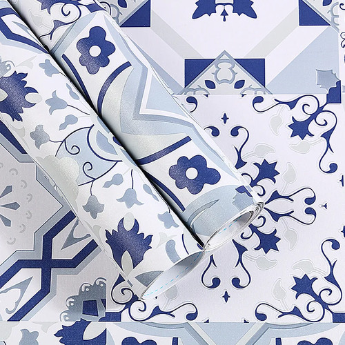 Blue mosaic patterned sticky - blue,