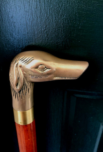 Vintage wood brass greyhound - wood,