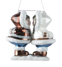 Eskimo Christmas Tree Decoration Bauble Luxury Glass Snow Winter Artic North Pol