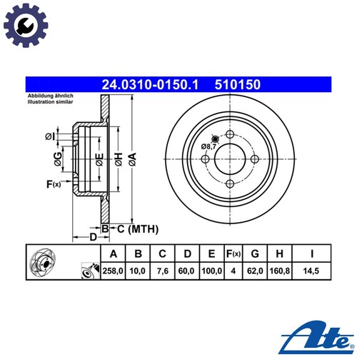 Brake disc 0310 0150 1 - disc, 24.0310-0150.1