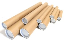 Postal Tubes with End Caps, Cardboard Mailing Tubes for Posters, Artwork etc