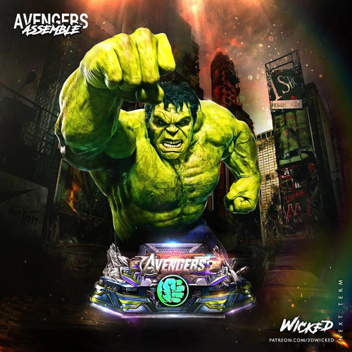 Hulk bust wicked printed - bust,