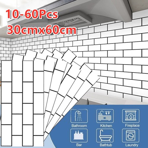 60pack white tiles wall - white,
