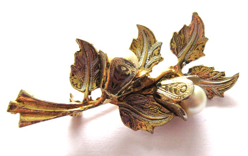 Vintage brooch damascene - vintage,
