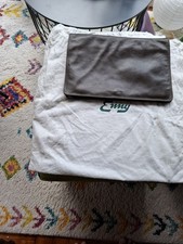 Enny Dark Brow Leather Clutch