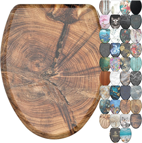 Elongated wooden toilet seat - elongated,