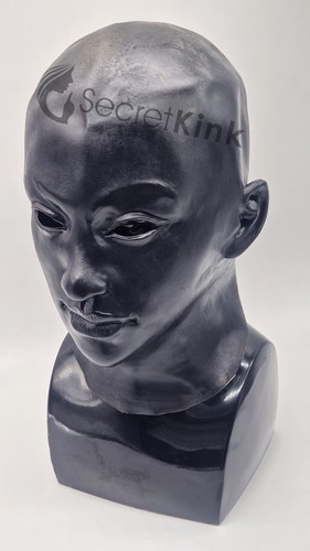 Black latex hood disguise - black,
