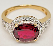 18ct Gold RHODOLITE GARNET &