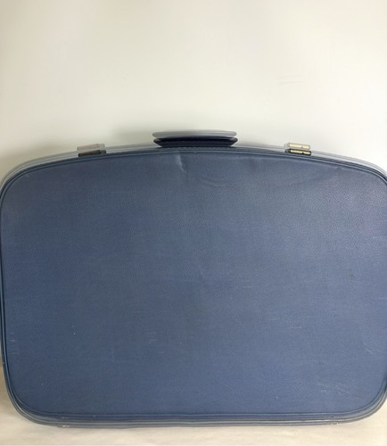 Vintage suitcase 1970s blue - suitcase,
