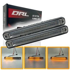 18cm LED DRL lights with Sequential Dynamic indicator turn signal universal