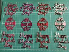 Die Cut Shapes, Mothers Day,Mum Card Toppers (Pinks) (Set 1)Craft