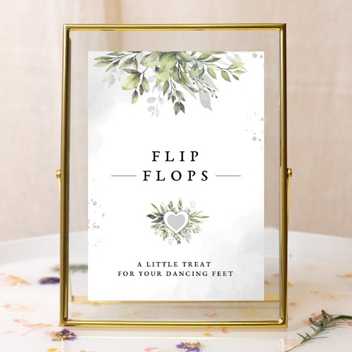 Wedding table sign flip flops - wedding,
