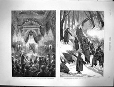 Old Antique Print 1878 Death King Victor Emmanuel Palace Quirinal Rauch 19th