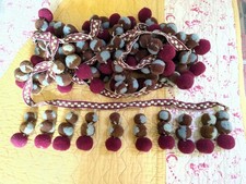 Vintage French Thick Pom Pom Braid Passementerie for Curtain or Upholstery Trim