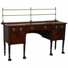 ORIGINAL 1790 GEORGIAN IRISH MAHOGANY SIDEBOARD WITH BRASS GALLERY LION HANDLES