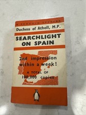 Penguin 1938 Duchess of Atholl Vintage Paperback Searchlight On Spain