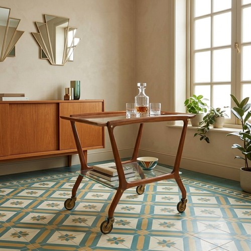 Vintage kitchen cart painted - vintage,