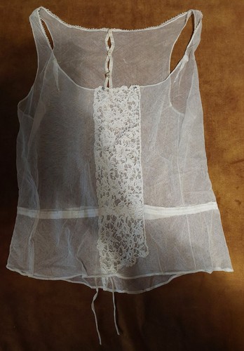 Antique corset white tulle - antique,