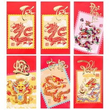  6 Pcs Chinese Red Envelope Envelopes New Year Money Pocket Lucky Packets