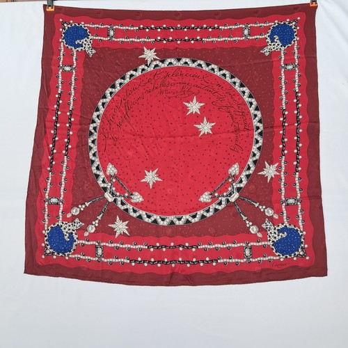 Cartier scarf 100 silk red - cartier,