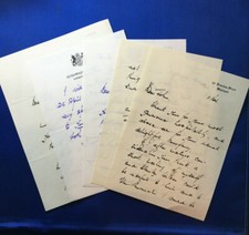 Margaret Thatcher's Husband Denis His signed letters x 3 1980 / 1990 History