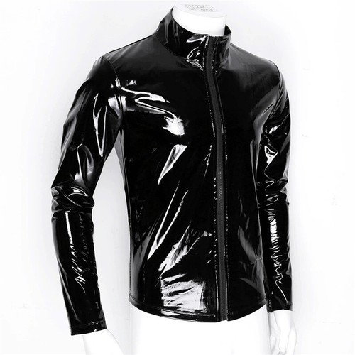 Men top shirt pvc coat - top,
