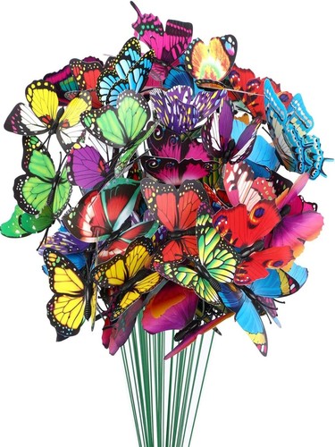 50pcs butterfly stakes - 3d,
