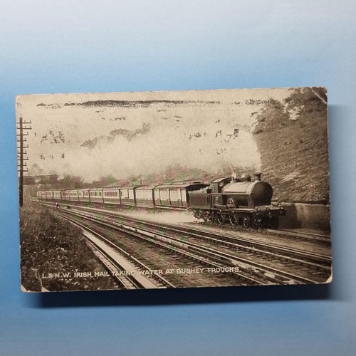 Steam railway postcard 1919 - railway,