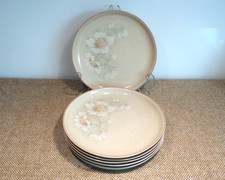 Set of 6 Denby Daybreak 26cm 10.25" Stone wear Dinner Plates In Lovely Condition