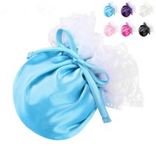 Men Sissy C-String Briefs Satin Lace Panties Drawstring Penis Pouch Underwear