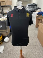 Durham Cricket Gray Nicolls Pro Performance Black Polo Shirt Size S - Free P&P