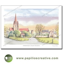 St Bartholomews Church, Thurstaston, The Wirral, Limited Edition A4 poster print