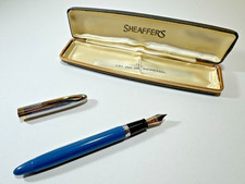 Sheaffer Sentinel  Snorkel Fountain Pen, White Dot Vintage Blue 14K Gold.