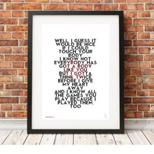 GEORGE MICHAEL ❤ Faith ❤ Choice of Song lyric poster art Limited Edition Prints