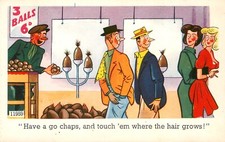 COCONUT SHY ROMANCE HUMOUR SAUCY SMUTTY C RICHTER POSTCARD