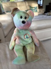 Rare TY Beanie Baby Peace Bear