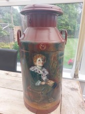 Vintage 10 Gallon Hand Painted Milk Churn Of 'Bubbles' By Millais From  1886.