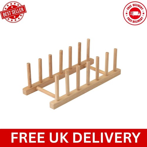 Bamboo plate rack - holder, for