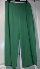 Myleene Klass Women's Wide-Leg Trousers Size 20L Palazzo 29”Leg Bright Green