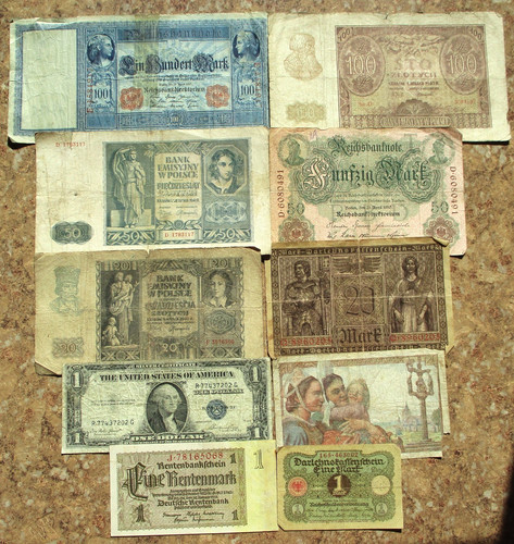 Lot ten old banknotes - lot,