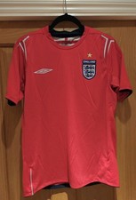 Vintage England Shirt Mens Small Red Umbro Away 2004 Football Jersey Kit Top