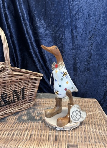 Wooden duck 24cm fairtrade - wooden,