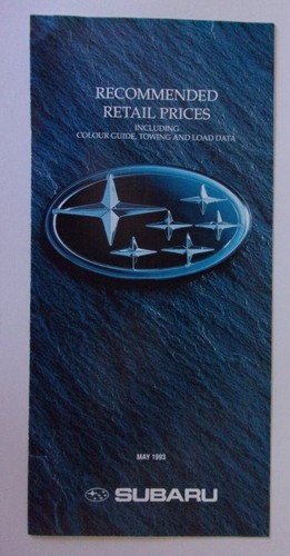 Subaru range orig 1993 mkt - range, uk